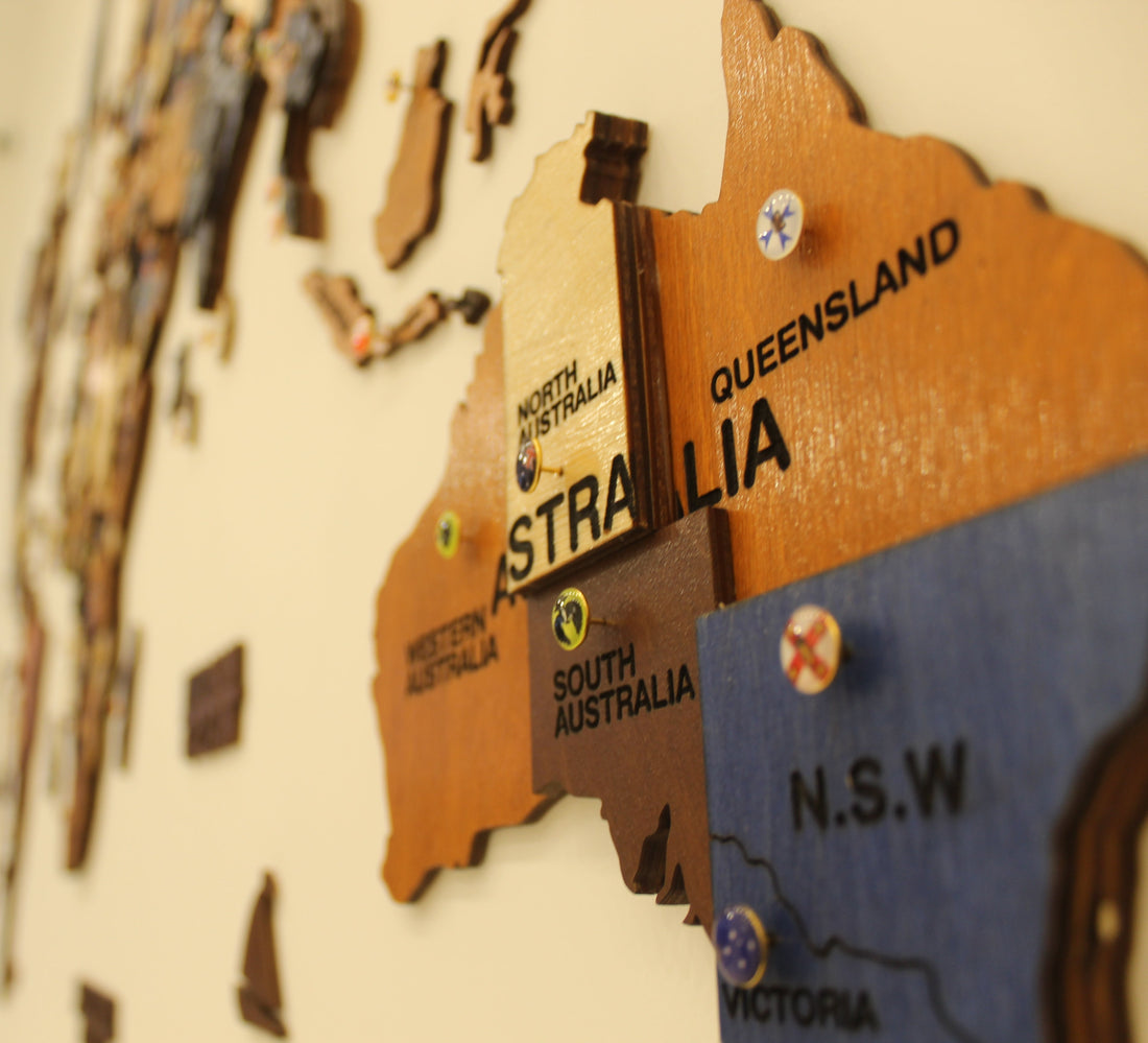 Set of Flags Push Pins for Wall Map