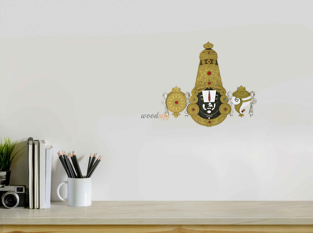 Balaji (Lord Venkateshwara) 3D Wood Art, Balaji Wall 3D Painting, Balaji Wall Art, Balaji Venkateshwara Pooja room Decor
